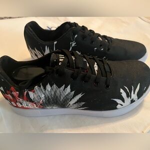 NOBULL Black and Red Floral Athletic Shoes